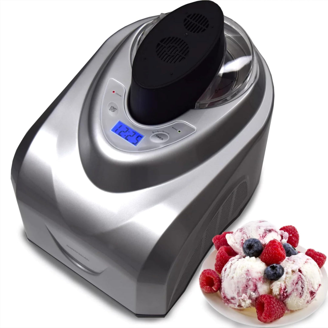 Syntrox Germany Eismaschine Zentoria Frozen Yogurt Maschine Softeismaschine Digital, Softeis selber