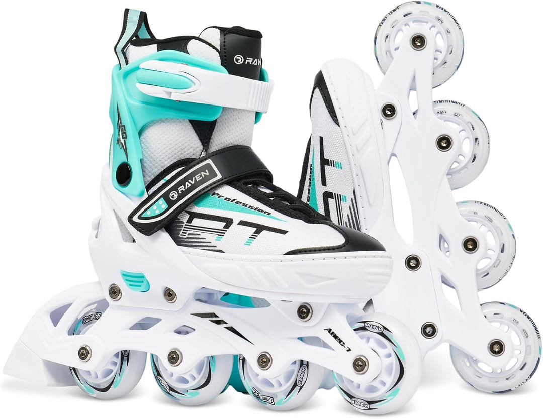 RAVEN Profession Inlineskates 35-39 (23cm-25,5cm) White/Mint ohne Kufen, 35-39 (23cm-25,5cm) White/M