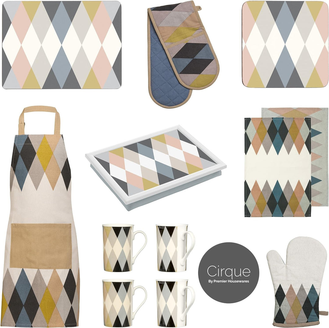 Premier Housewares Cirque Set von 4 Tischsets, Kork 1 Mehrfarbig, 1 Mehrfarbig