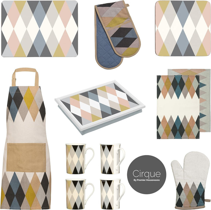 Premier Housewares Cirque Set von 4 Tischsets, Kork 1 Mehrfarbig, 1 Mehrfarbig