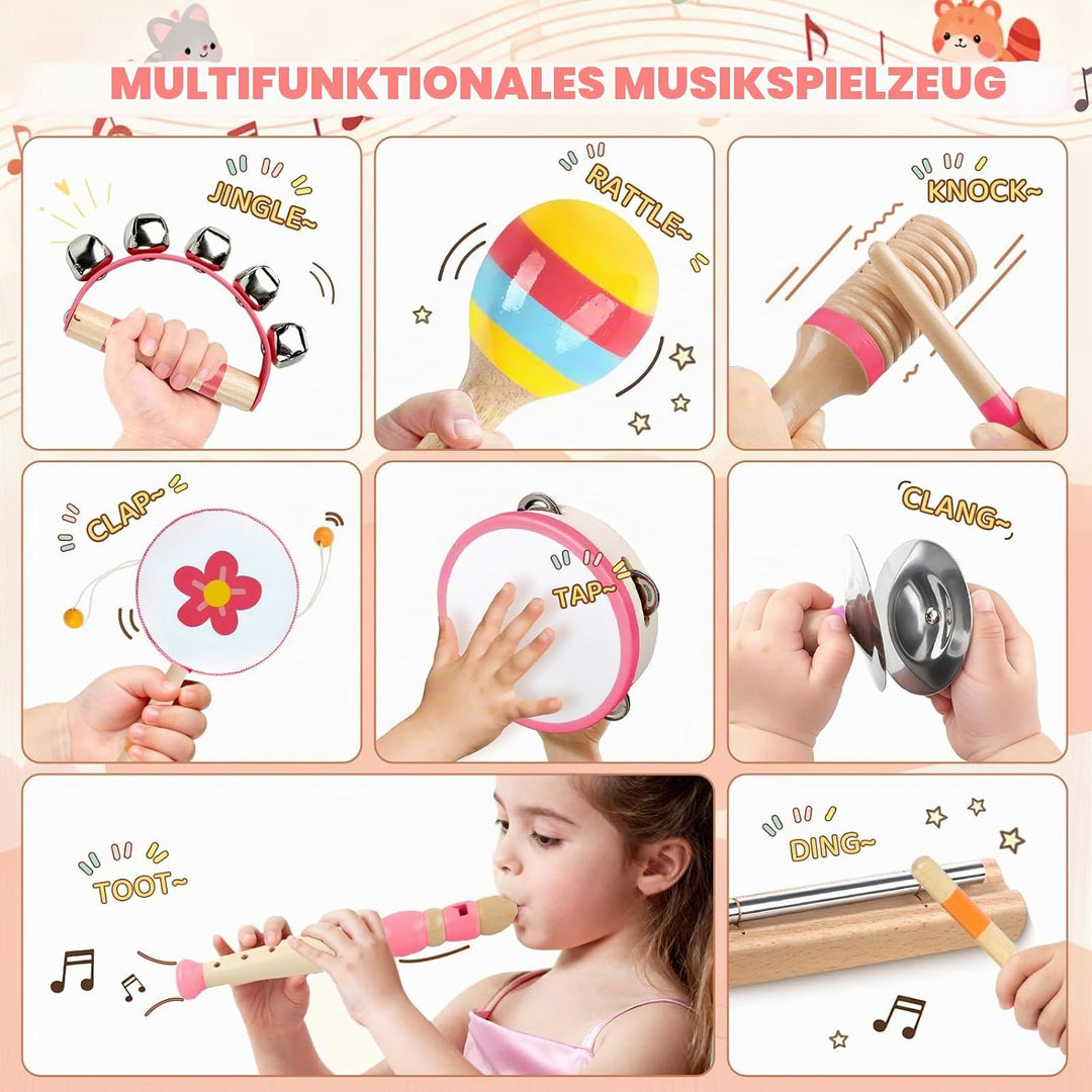 Musikinstrumente für Babys – Montessori-Musikspielzeug für Kleinkinder, Schlaginstrumenten-Set aus H