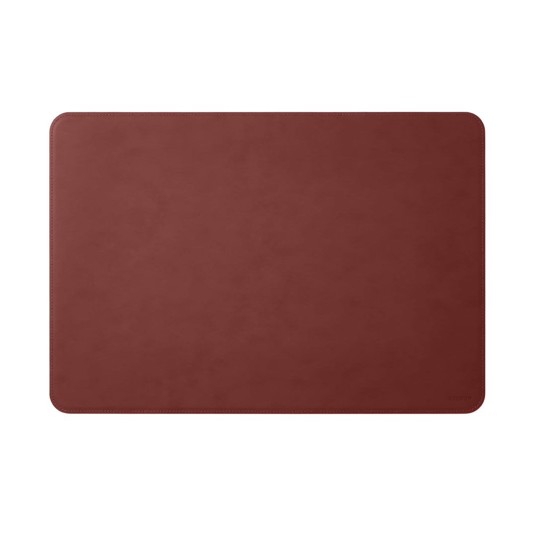 Eglooh - Herms - Schreibtischunterlage aus Leder Bordeaux Rot cm 50x35 - Handwerkliche Nähte und abg