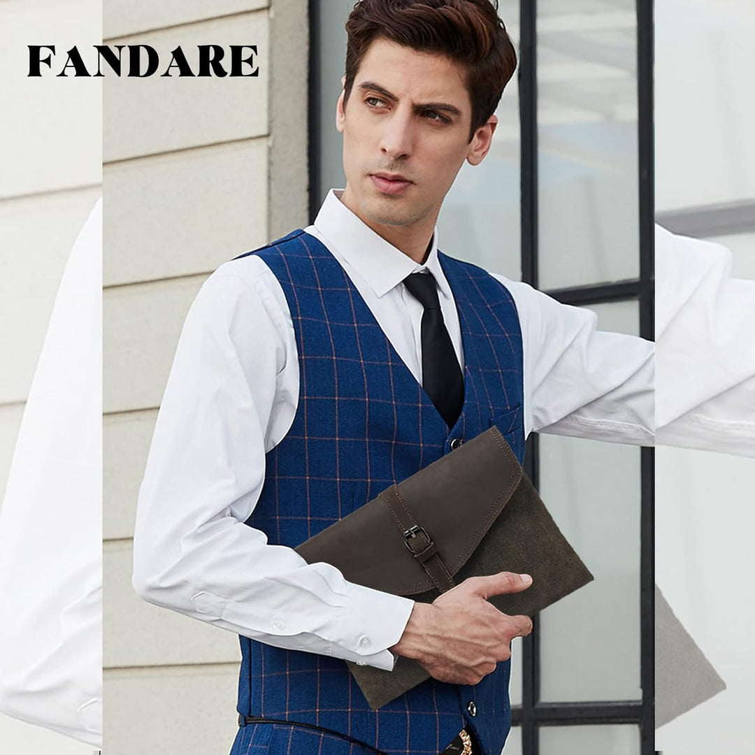 FANDARE Retro Handgelenk Segeltuch Unterarmtasche Umhängetasche Herren Aktentasche Brieftasche Handg