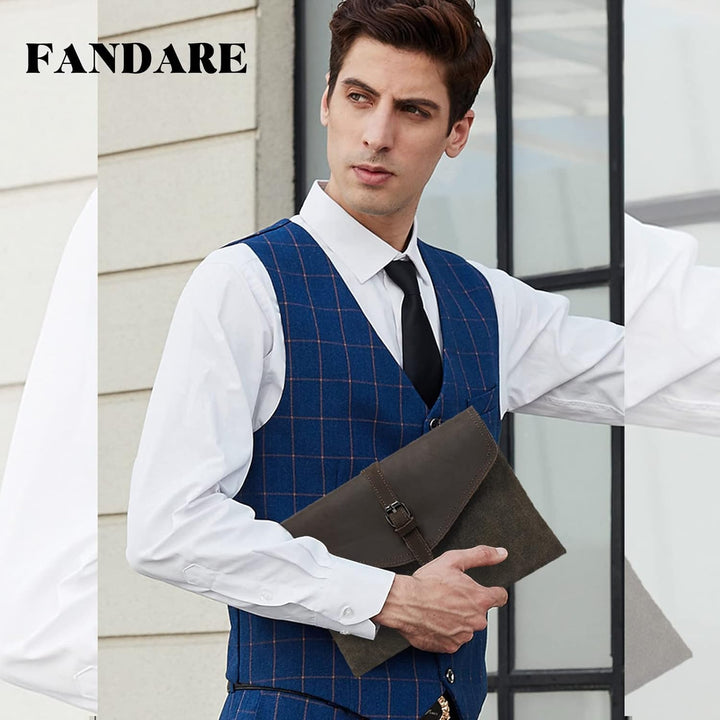 FANDARE Retro Handgelenk Segeltuch Unterarmtasche Umhängetasche Herren Aktentasche Brieftasche Handg