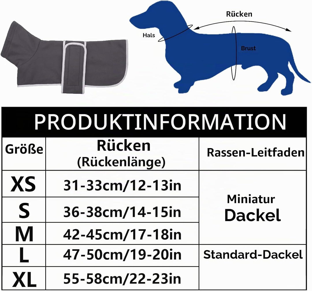 Geyecete -Gemütlich Polarfleece Winter hundemantel fur Dackel,Miniatur Dackel fleece hundepullover,H
