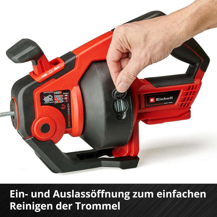 Einhell Akku-Rohrreiniger TE-DA 18/760 Li Kit Power X-Change (18 V, Li-Ion, 7,6 m lange Reinigungssp