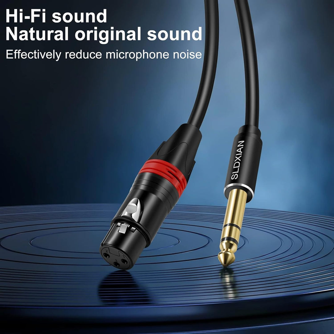 SLDXIAN 6,35mm TRS Klinke auf XLR Buchse Mikrofonkabel, 1/4 Zoll Klinke auf XLR Female Kabel (5M, Fe