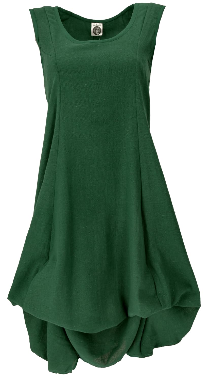 GURU SHOP Langes Wandelbares Sommerkleid, Maxikleid, Damen, Baumwolle 38 Grün, 38 Grün