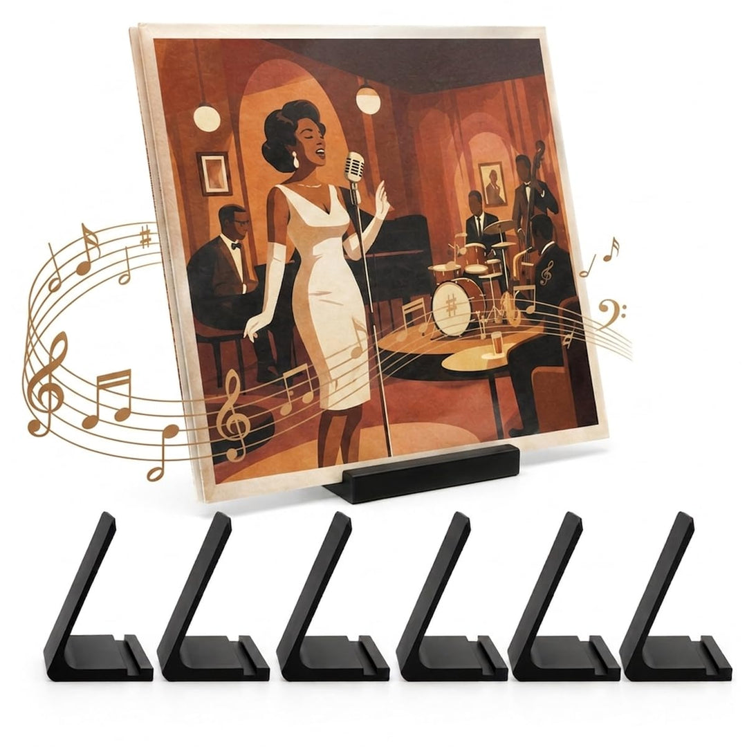 Schallplattenständer 6er Set Schwarz PLA LP Aufsteller, 10x8,5x8 cm