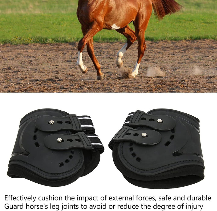 BAOFUYA Pferde Hinterbeinstiefel, Atmungsaktive, Schlagfeste Pferde Hinterbeinstiefel, Verstellbar,
