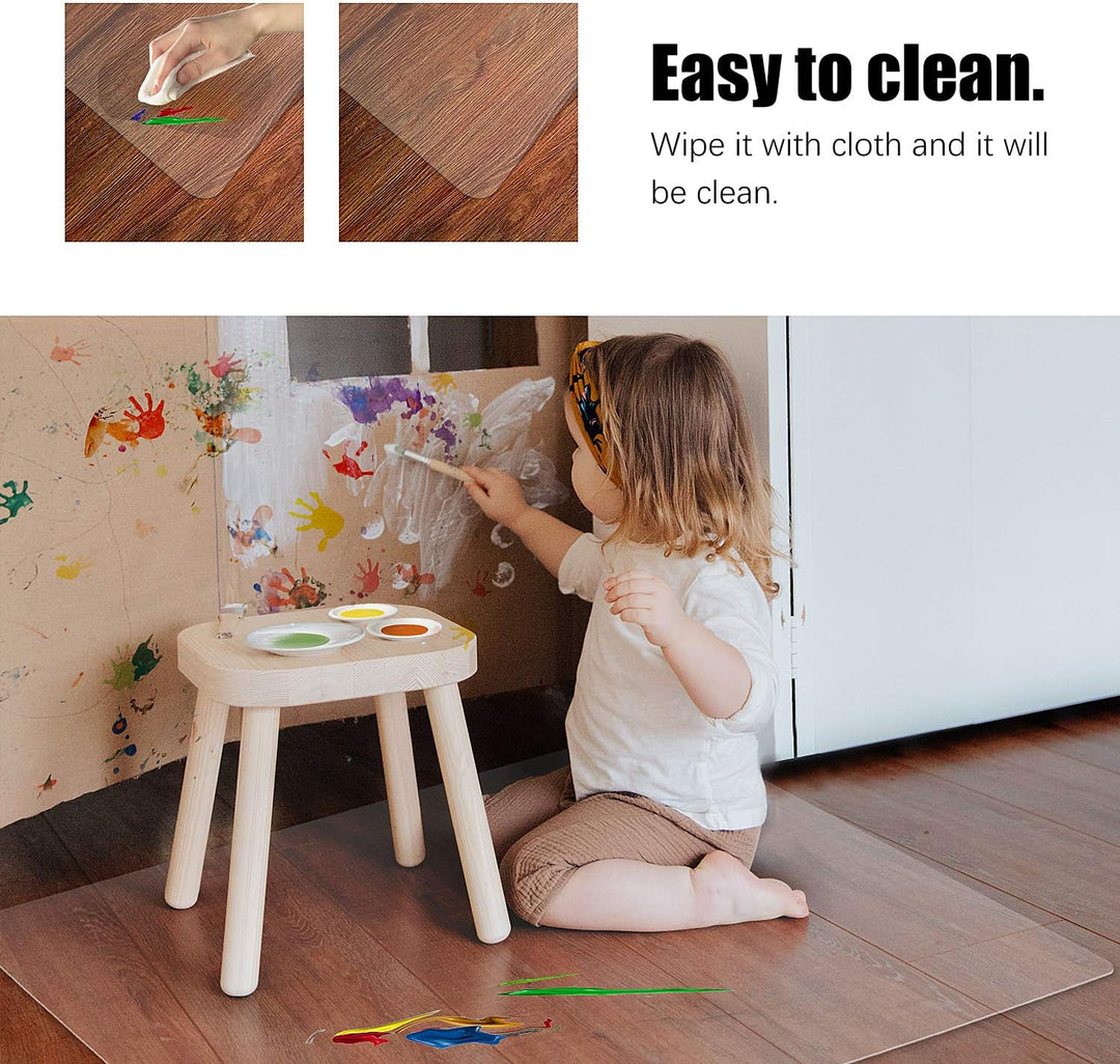 Kuyal Clear Stuhlmatte für Harte Böden76x120cm transparente Fussmatten Holz- / Fliesenschutzmatte fü