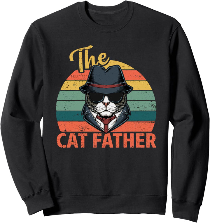 Retro Vintage Der Katzenvater - Cat Daddy Vatertag 2021 Sweatshirt