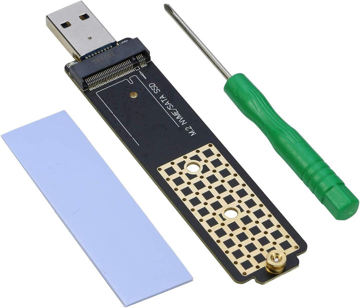 M.2 auf USB Adapter, RIITOP M2 NVMe SSD auf USB 3.1 Kartenleser Kompatibel mit NVMe (PCI-e) & B+M Ke