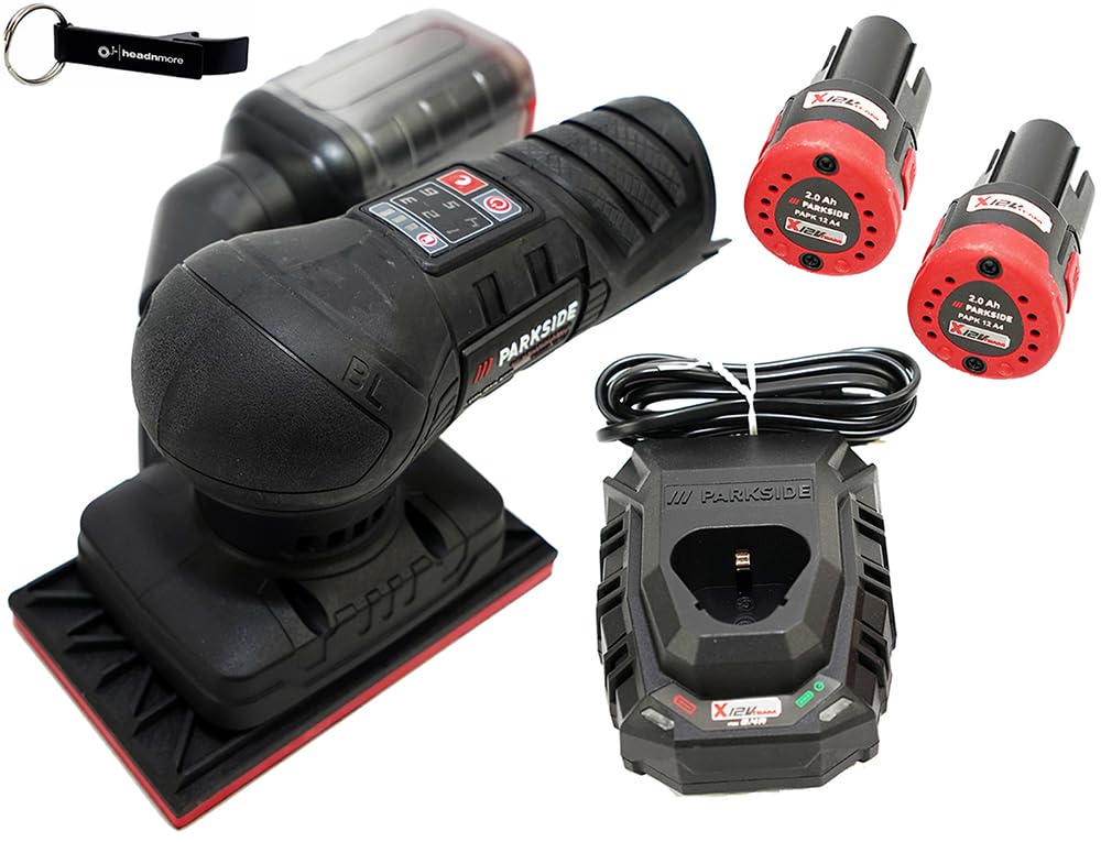 HEADNMORE® Bundle - PARKSIDE PERFORMANCE® 12V Akku Schwingschleifer PASSP 12 + HEADNMORE® Schlüssela