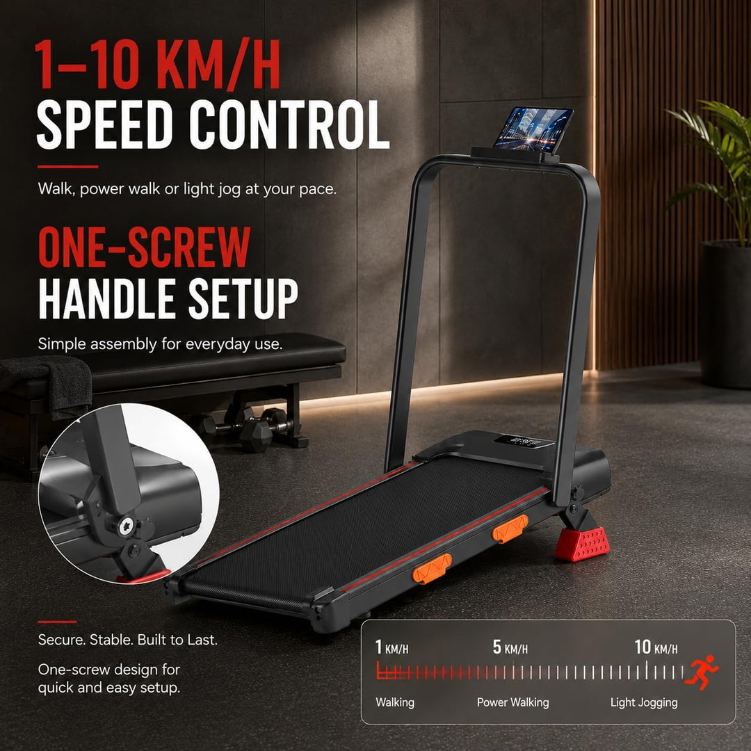 Treadmill Walking Pad Klappbar mit Steigung 10% 3.0HP 136KG LED | Laufband für Zuhause Klappbar Leis
