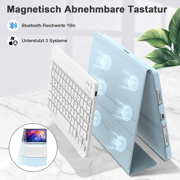 IVEOPPE Tastatur für Xiaomi Redmi Pad 2 & SE 11 Zoll, Deutsches QWERTZ Layout, Hülle mit Bluetooth A