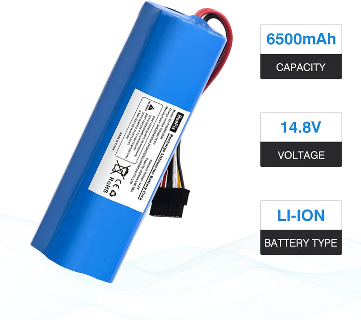 6500mAh Akku Ersatz für Conga 5090, 6090, 6490 y 7090,5490 14.8V Li-ion Akku Batterie Staubsauger Ro