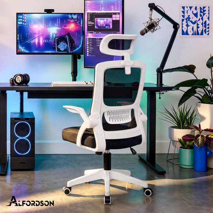 ALFORDSON Bürostuhl Chefsessel Netzstuhl ergonomisch Schreibtischstuhl Wippfunktion höhenverstellbar