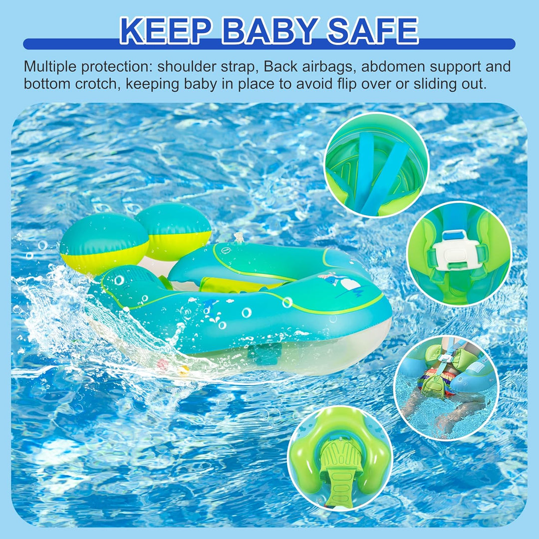 Aufblasbare Baby Schwimmfloat 0-6 Monate Baby Pool Float mit Sicherheitssitz 6-12 Monate Säugling Kl