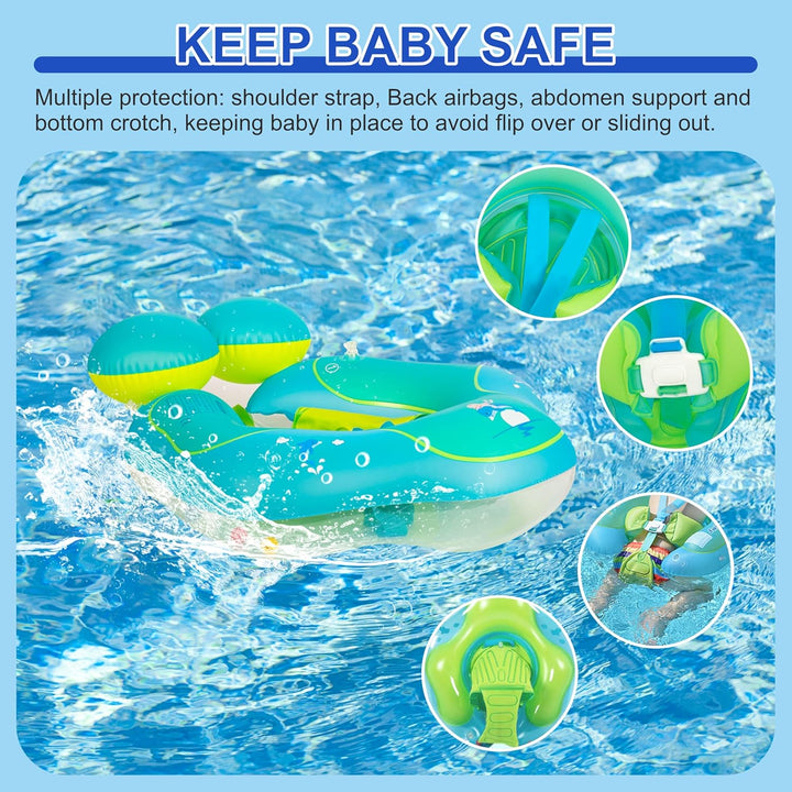 Aufblasbare Baby Schwimmfloat 0-6 Monate Baby Pool Float mit Sicherheitssitz 6-12 Monate Säugling Kl