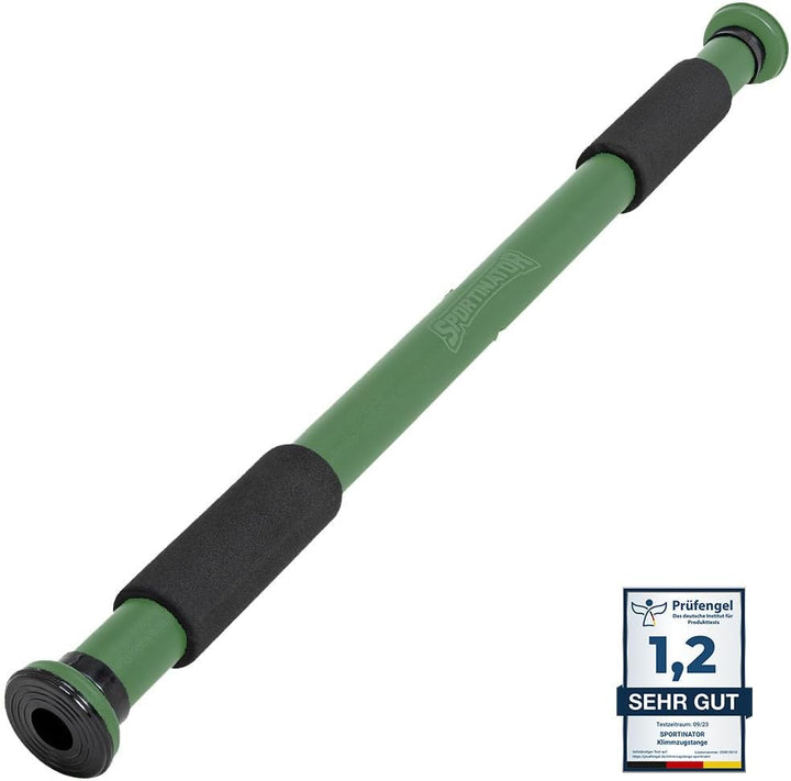 SPORTINATOR® Klimmzugstange zum Einspannen im Türrahmen, für dein Home-Gym. Länge 60–102 cm, kompakt