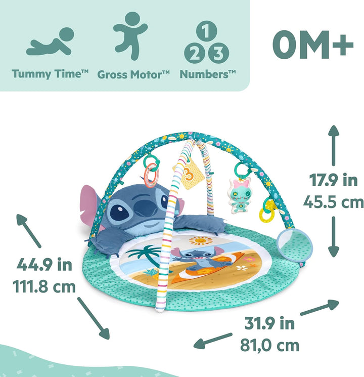 Disney Baby Stitch Party im Paradies – Aktivitätsspielzeug von Bright Starts mit Bauchlage-Kissen un
