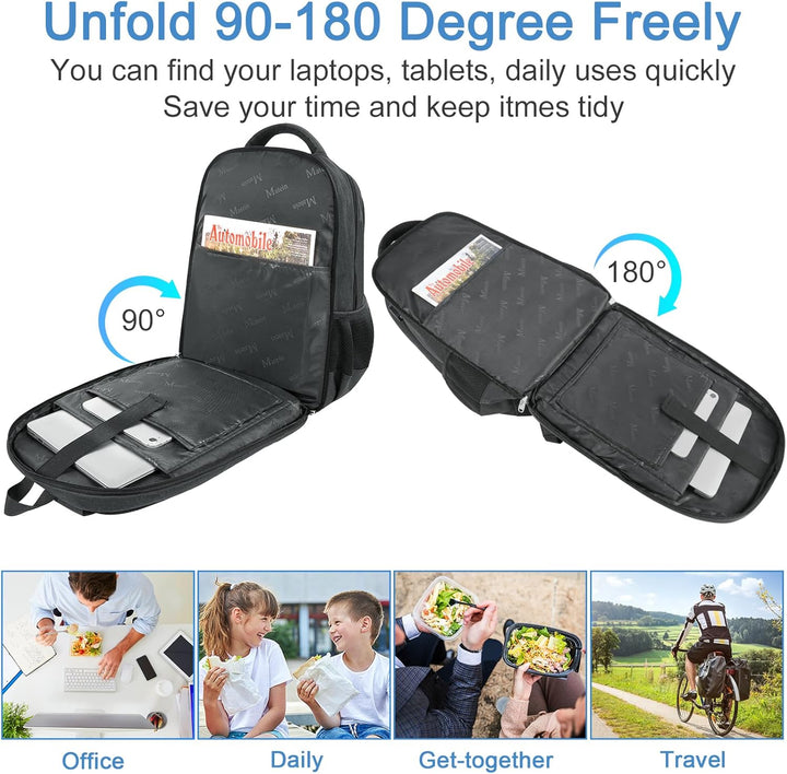 MATEIN Laptop Rucksack 17 Zoll mit Kühlfach, Lunch Rucksack Reiserucksack Herren mit USB Ladeanschlu