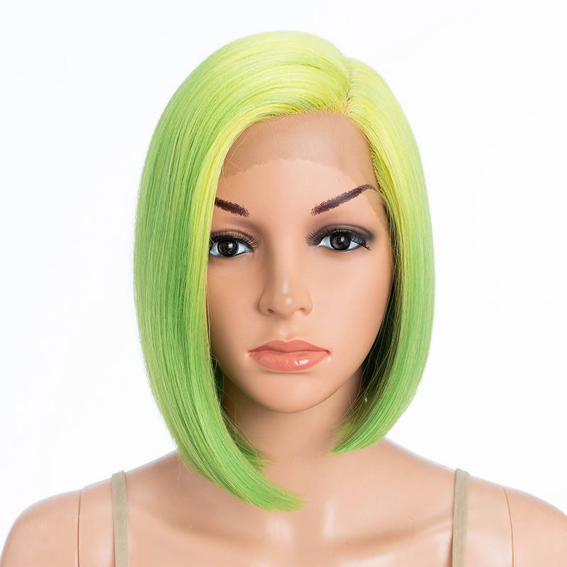 Début Lace Front Perücke für schwarze Damen Bob Perücke für weisse Damen Kunsthaar 24 cm 120g Natur