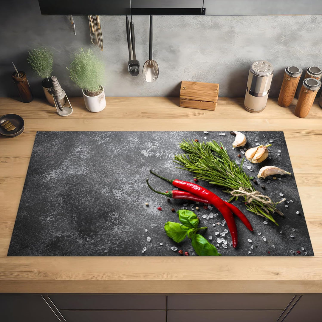 KitchenYeah© Herdabdeckplatte Einteilig Küche Kochfeld Abdeckung Ceranfeld Herdplattenabdeckung Aufr
