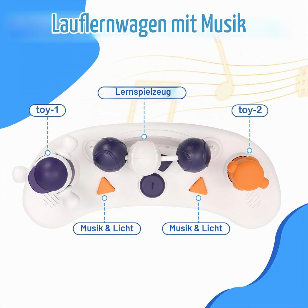 Siairo 3 in 1 Lauflernhilfe Baby Lauflernhilfe mit einstellbarer Höhe &amp; Geschwindigkeit Rollen, Lich
