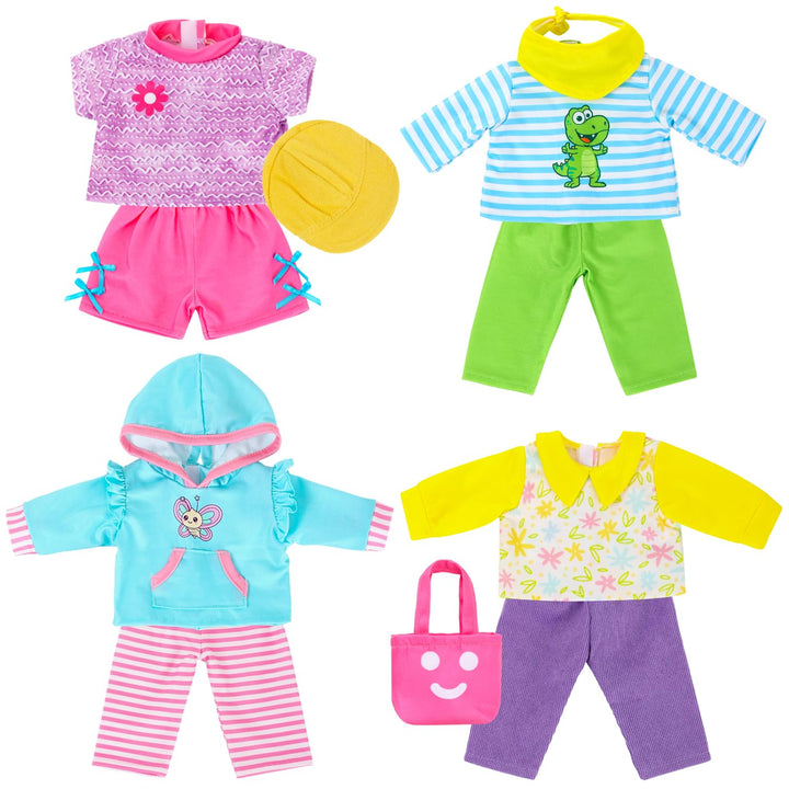 7 Teile Kleidung und Zubehör für Puppen 35-45 cm und 14-18 Zoll Farbige Puppenkleidung Enthält Obert