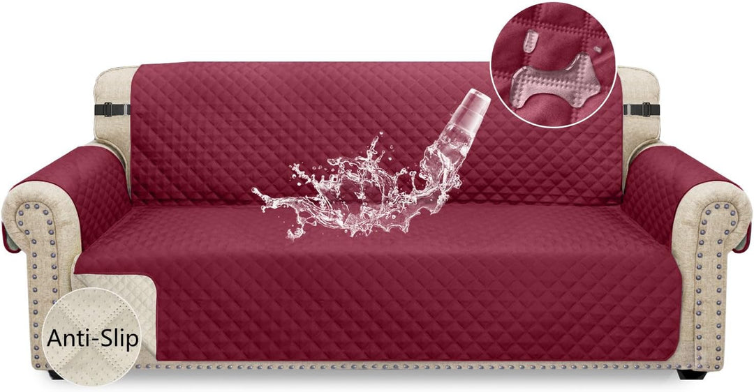 Granbest wasserdichte Sofabezug 3 Sitzer rutschfeste Couchbezug mit Elastischen Riemen, Waschbare So