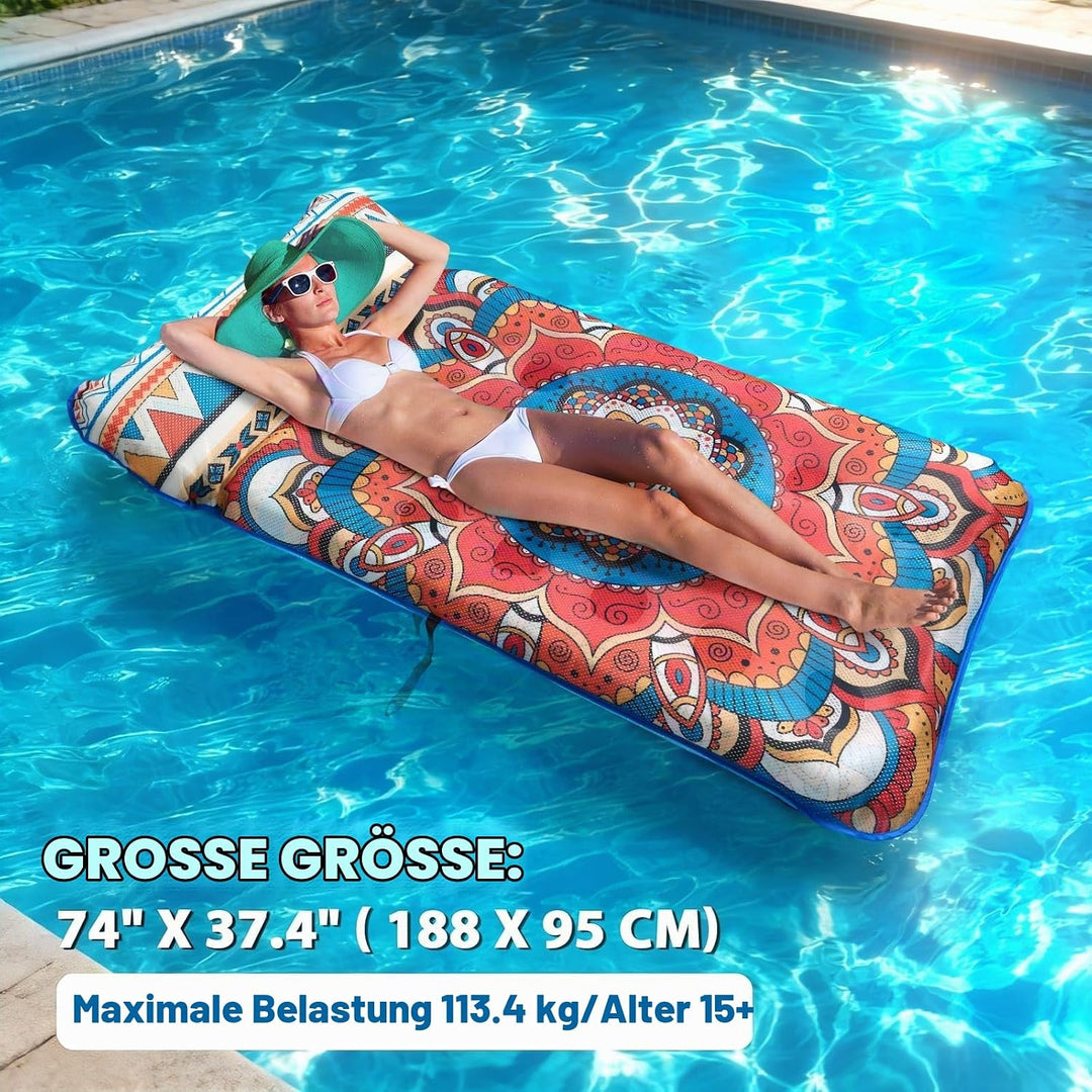 WERNNSAI Luftmatratze Pool- Luftmatratze Wasser Hängematte für Erwachsene Bohemian, Bohemian
