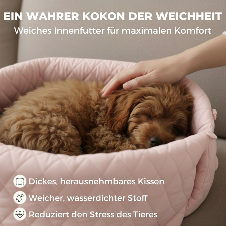 Hundetransporttasche fürs Auto, Auto-Hundesitz, Katzentransporttasche mit Schultergurt und Sicherhei