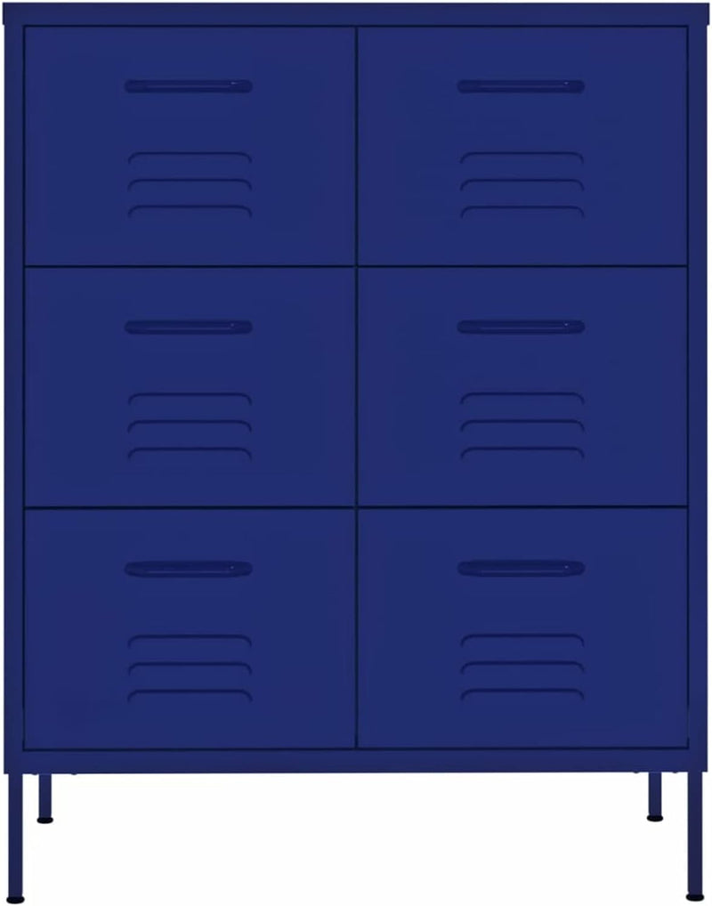 Gecheer Schubladenschrank, Kommode mit 6 Schubladen Sideboard Anrichte Mehrzweckschrank Metallschran