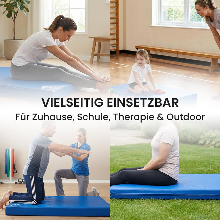 Jeflex - Weichbodenmatte & Turnmatte 100 x 70 x 8 cm MADE IN GERMANY/Gymnastikmatte tragbar/platzspa