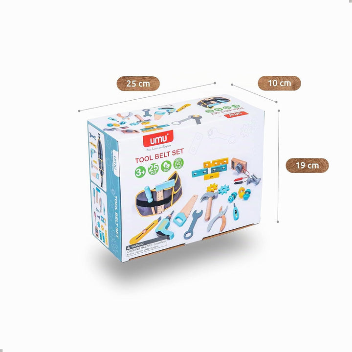UMU® Kinder Holz Werkzeug Spielset mit Bohrmaschine, Säge, Schrauben, Hammer u. v. m., Spielzeug Wer