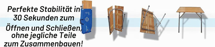 CASTELMERLINO 48 Klapptisch Camper Lärche cm 120 x 60 cm mit Tasche Nylon 60 x 120 Grau und Natur, 6