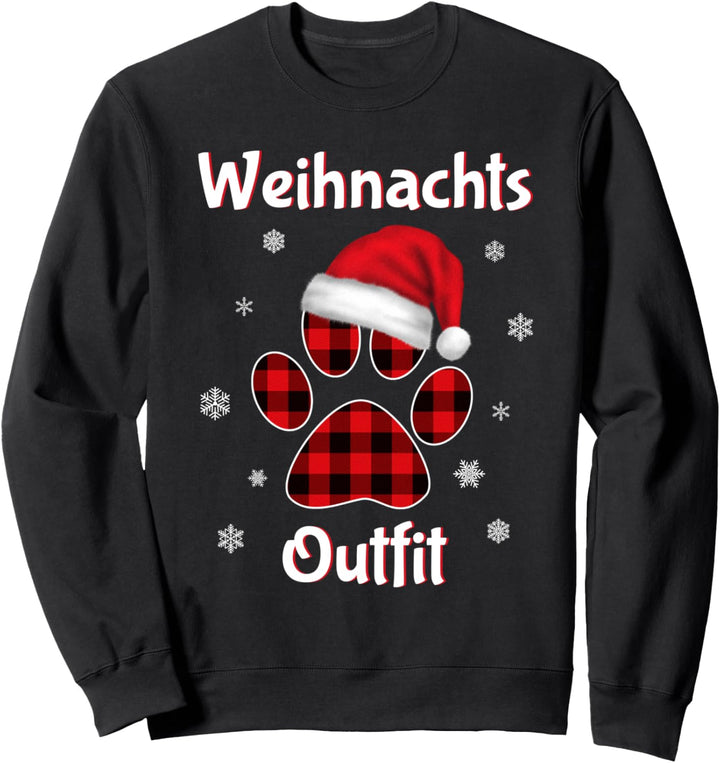 Weihnachtsoutfit Damen Herren Kinder Weihnachten Pfote Sweatshirt