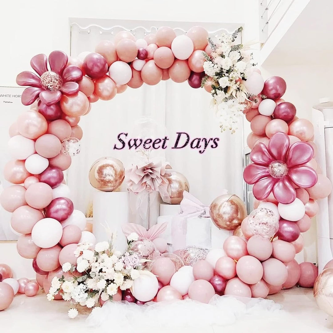 Wokceer Runder Hintergrundständer, 2,4 m, weisser Kreis, Ballonbogen-Rahmen für Hochzeit, Zeremonie,