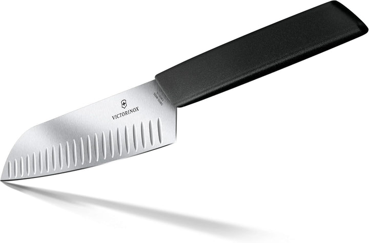 Swiss Modern Santokumesser, Kullenschliff,17cm,schwarz, Blister
