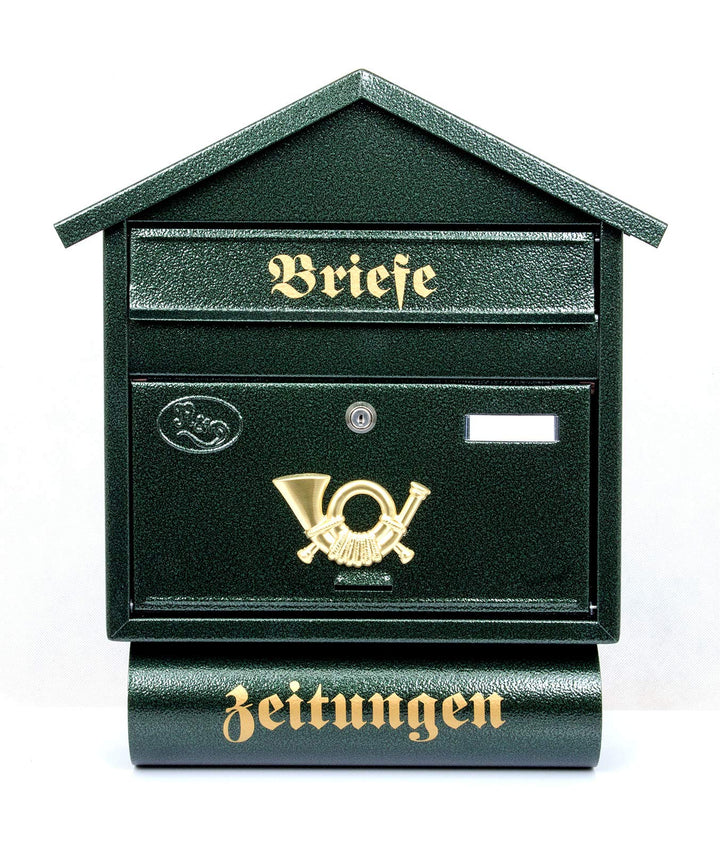 Pachurka & Dąże Grosser Briefkästen XXL Zeitungsrolle Retro Design Antik Grün T3/T 0.8mm Stark