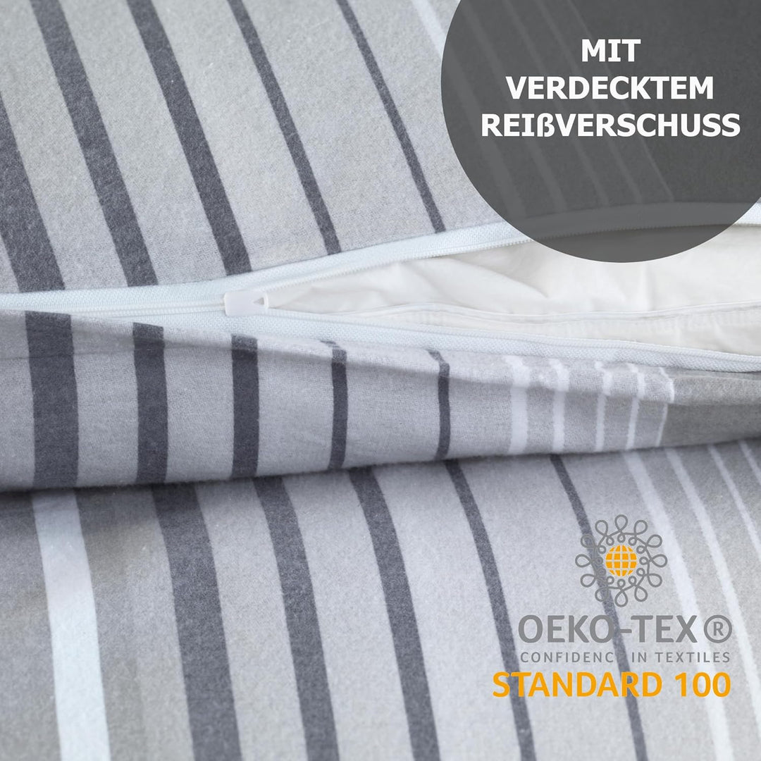 Baumwolle feinbiber Bettwäsche 135x200 Kissenbezug 80x80 Warme Biber Bettbezug mit Muster, Grösse:20