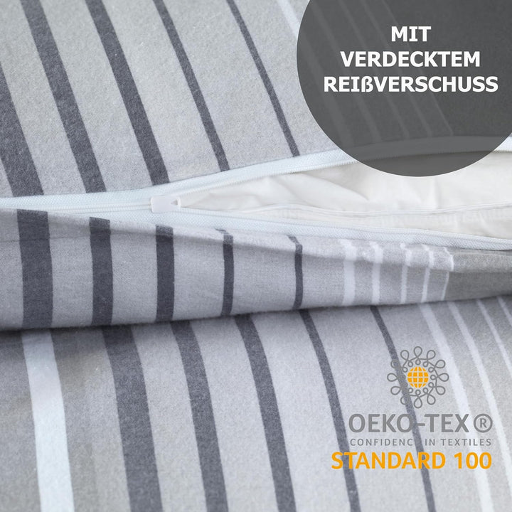 Baumwolle feinbiber Bettwäsche 135x200 Kissenbezug 80x80 Warme Biber Bettbezug mit Muster, Grösse:20
