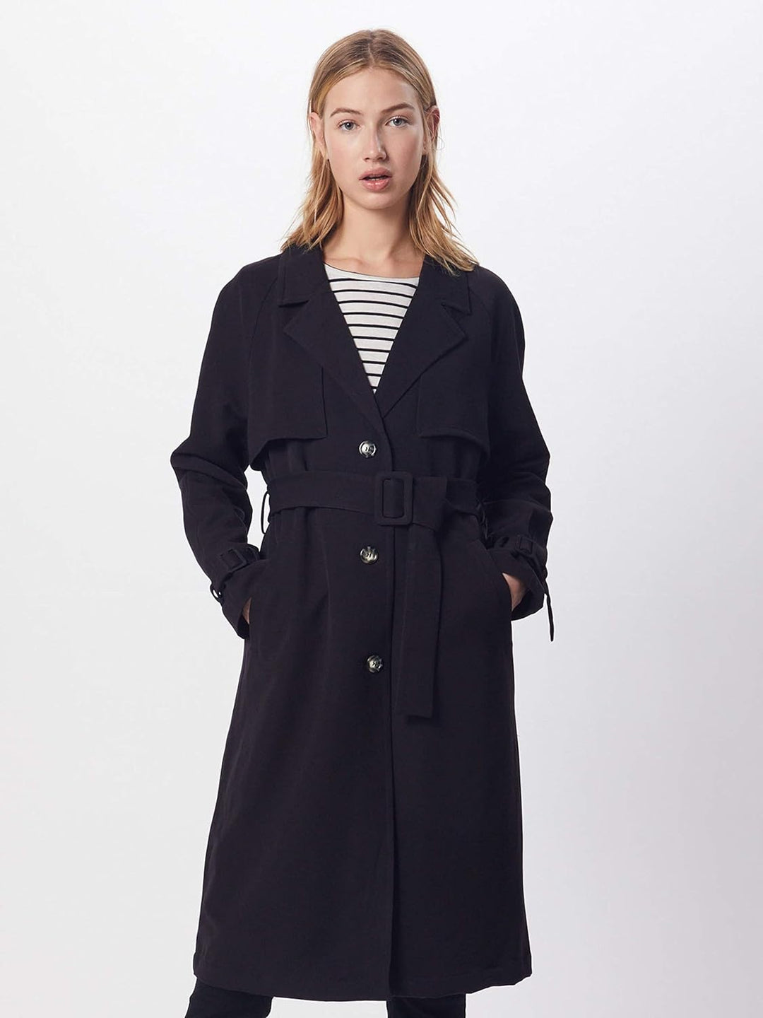 Vero Moda Damen VMDONNAEXPORT SS20 Long Jacket BOOS Trenchcoat, Schwarz, L
