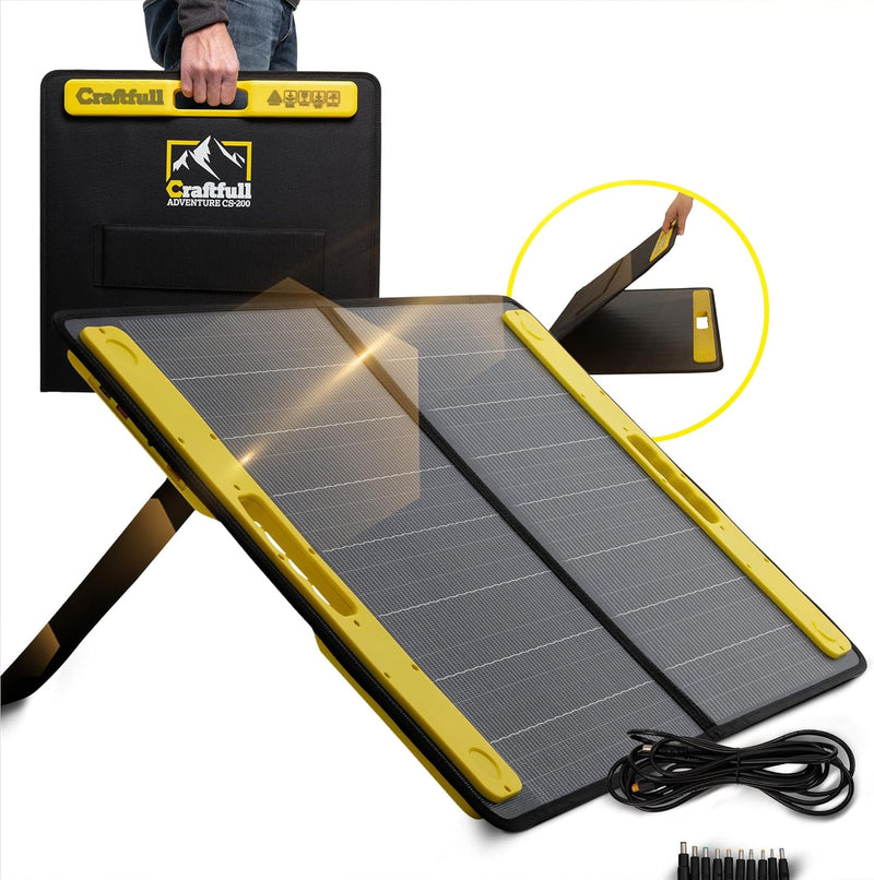 Craftfull Solarpanel faltbar 60w 100w 200w 300w - Solartasche Outdoor - Solarmodul für tragbare Powe