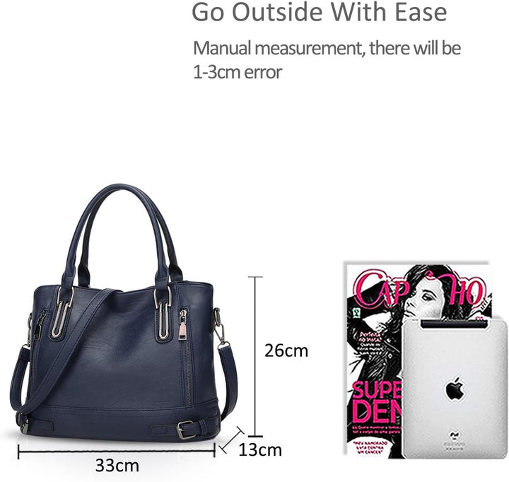 NICOLE & DORIS Frauen Handtaschen Top Griff taschen PU Leder Umhängetasche Grosse Kapazität Crossbod
