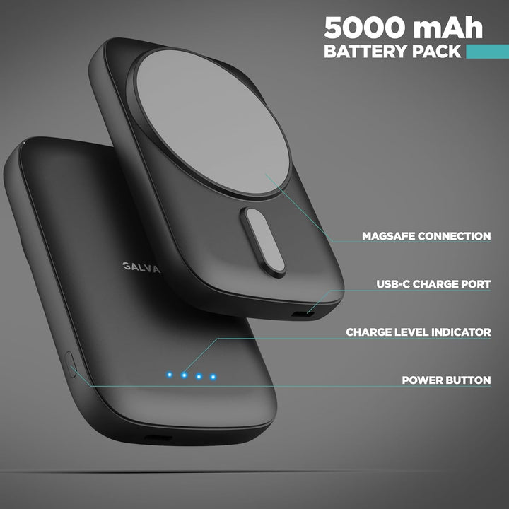 GALVANOX Magnetische Powerbank für Samsung-Handys (15 W) Kabelloses Laden Akku Pack für Android, Gal