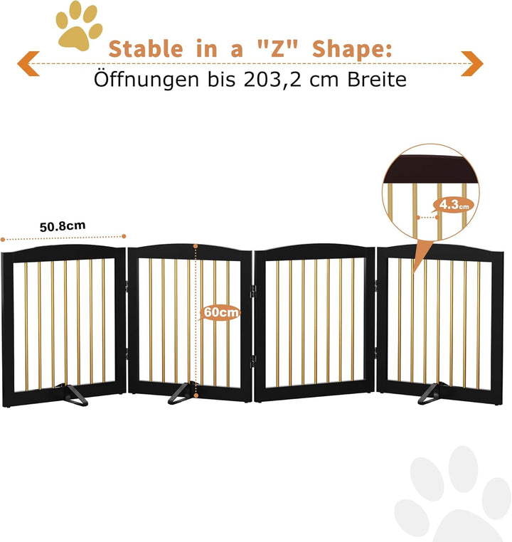 Absperrgitter Hund,Schutzgitter Holz, Freistehendes Hundeabsperrgitter Türgitter Treppengitter Schut