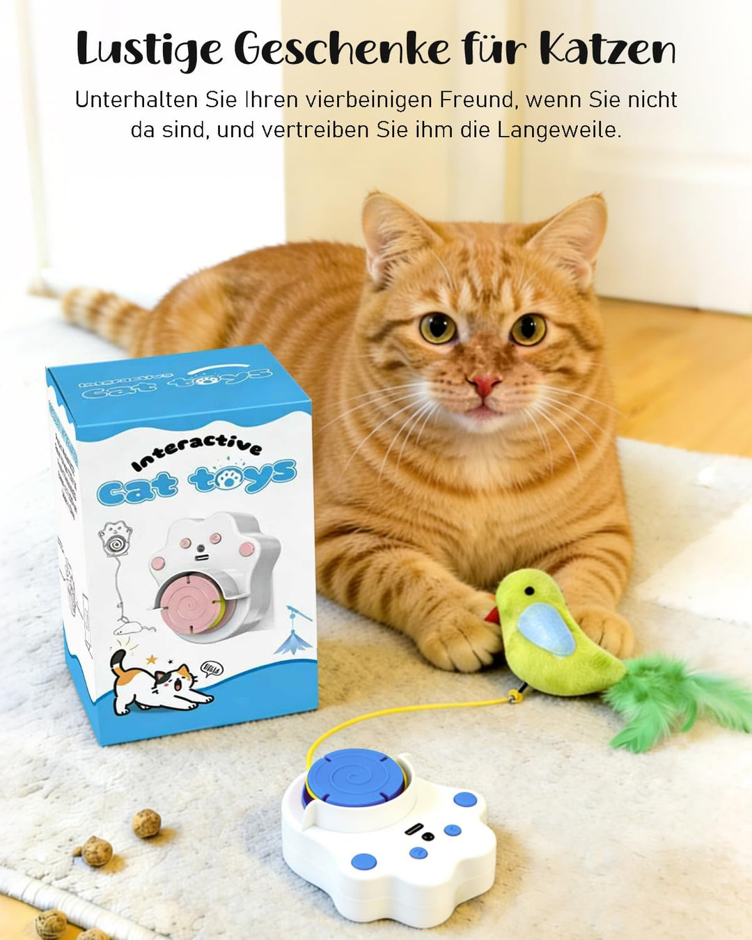 Elektrisches Katzenspielzeug, Interaktives Katzenspielzeug Mit Fernbedienung, 360° Automatische Bewe